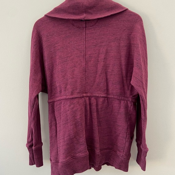 TITIKA Active Wear Couture Burgundy Cowl Neck Yoga Terry Clothe Wrap Sweater - Picture 6 of 8